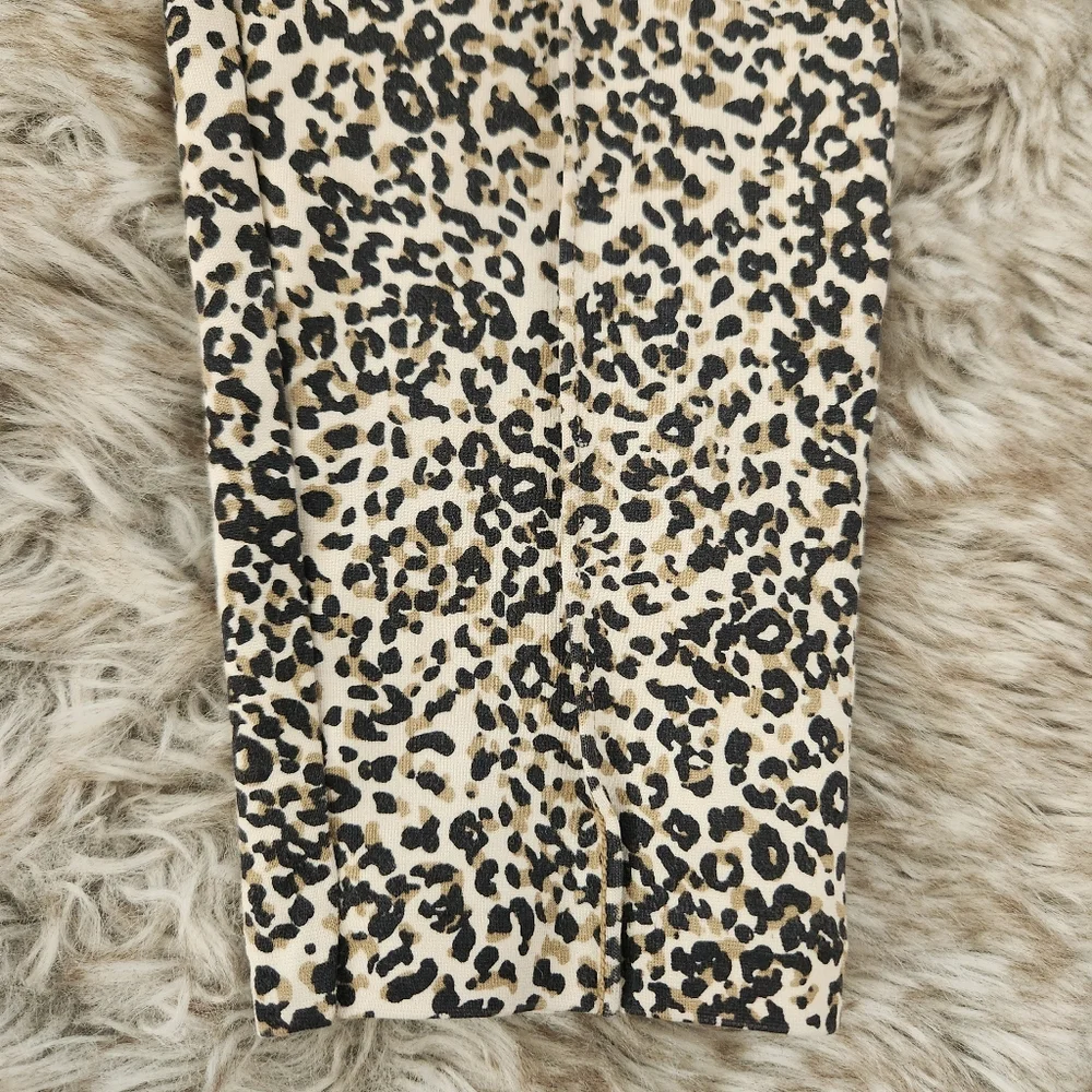 Old Navy Stevie High Rise‎ Front Seam Skinny Pants Leopard Print Women's Small